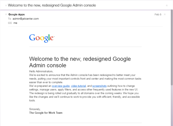 Email dari Google Apps